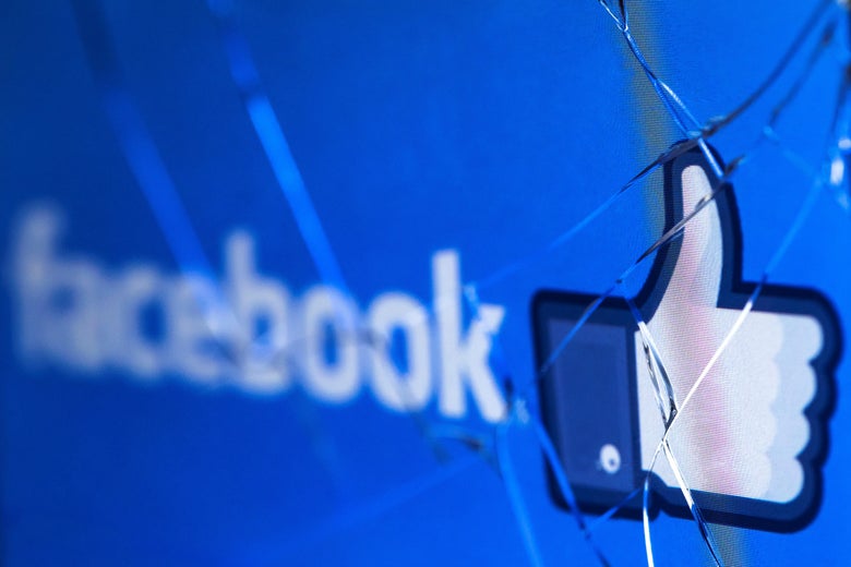 A picture taken in Paris on May 16, 2018 shows the logo of the social network Facebook on a broken screen of a mobile phone. (Photo by JOEL SAGET / AFP) (Photo credit should read JOEL SAGET/AFP/Getty Images)